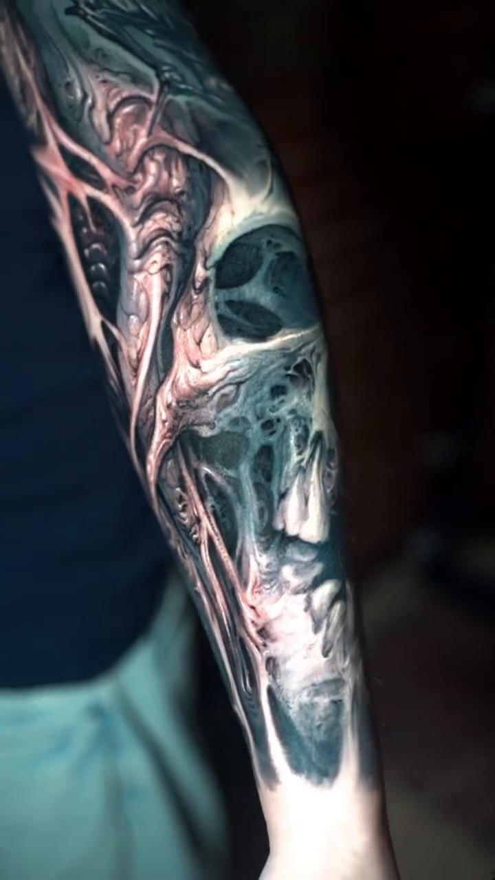 Tattoo by @roman_hide — dark_realism, black_and_grey
