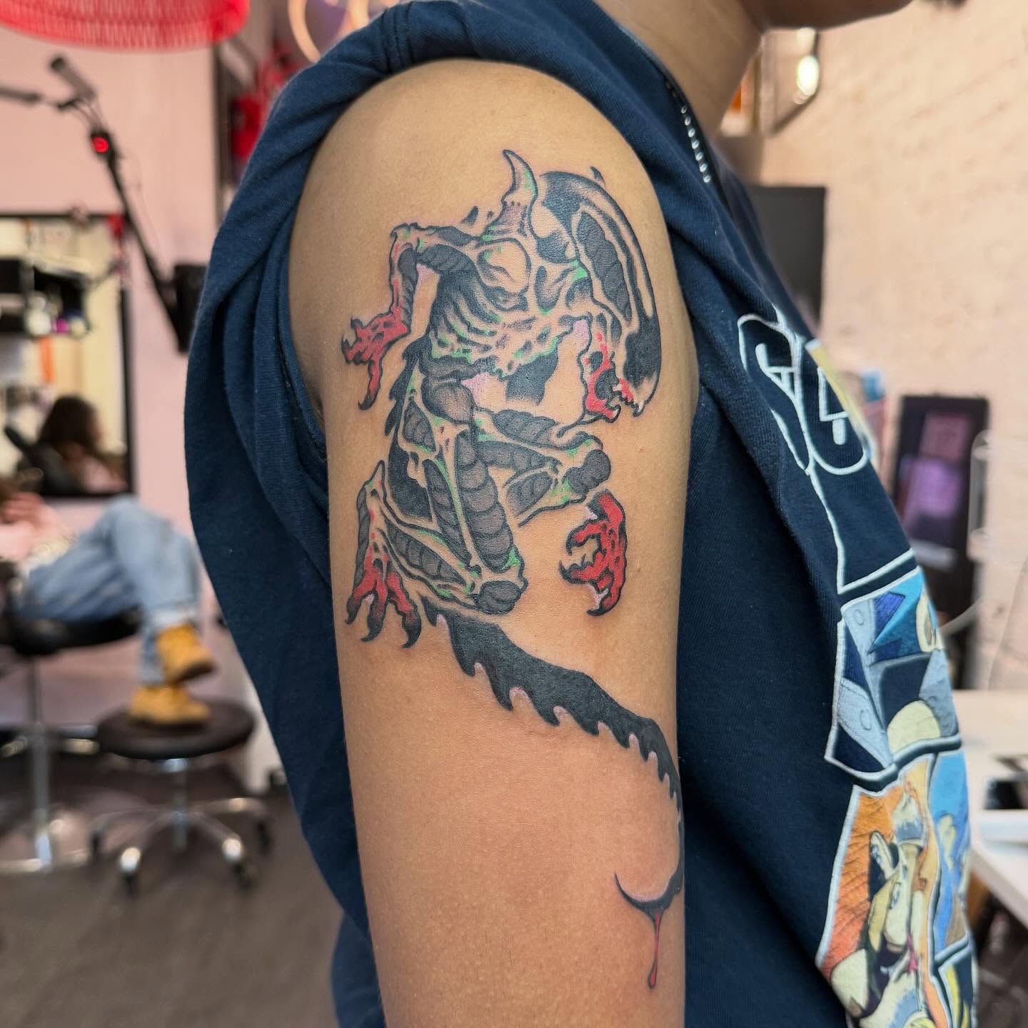 Tattoo by @meathookmanicure — new_school, geometric
