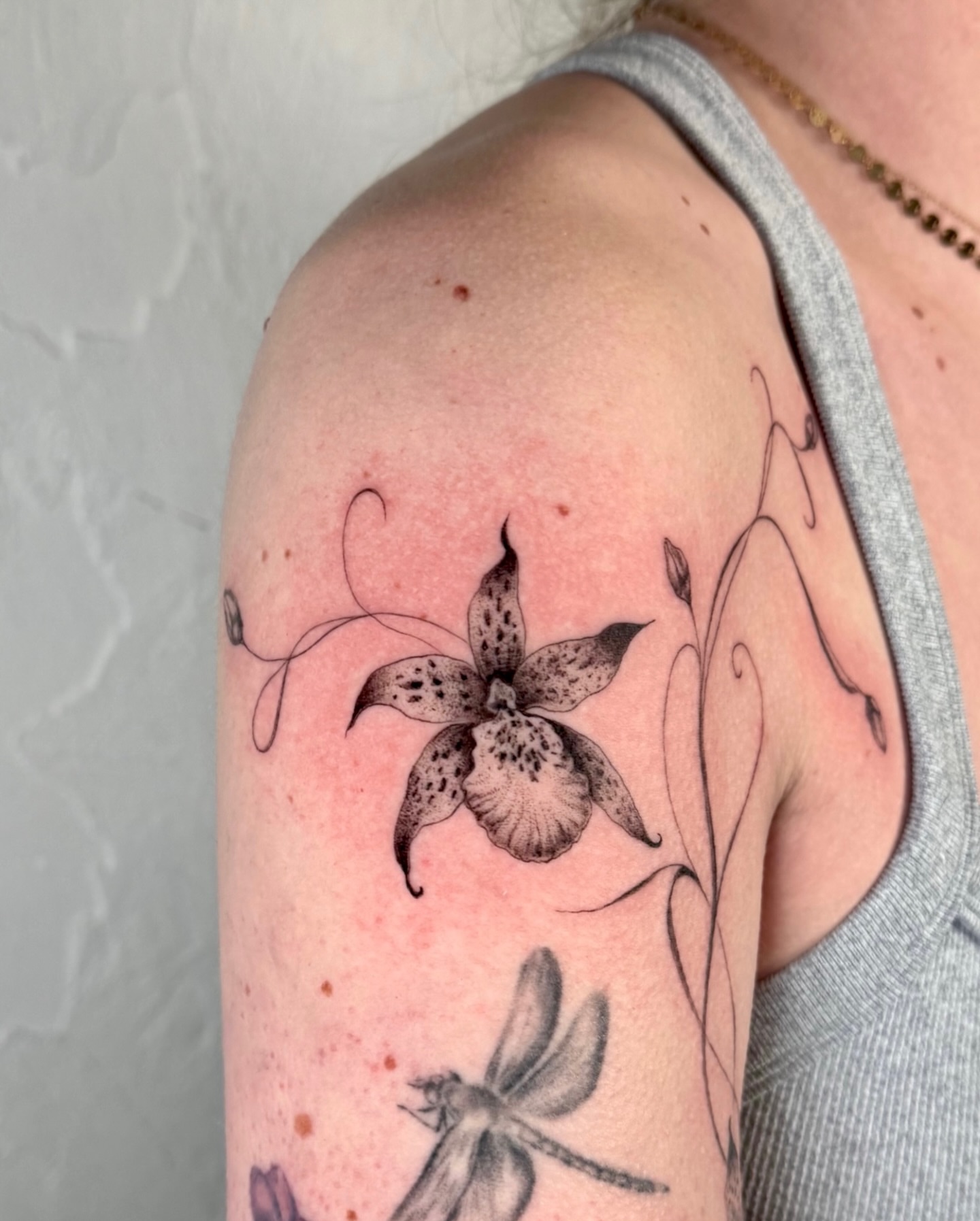 Tattoo by @finickyink — black_and_grey