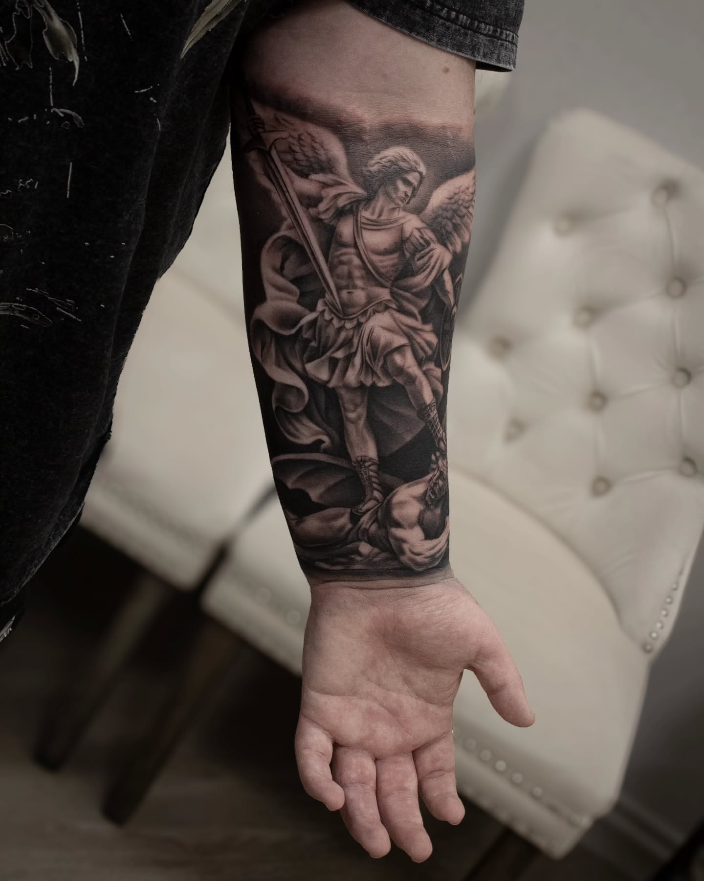 Tattoo by @glitchnstein β black_and_grey, realism
