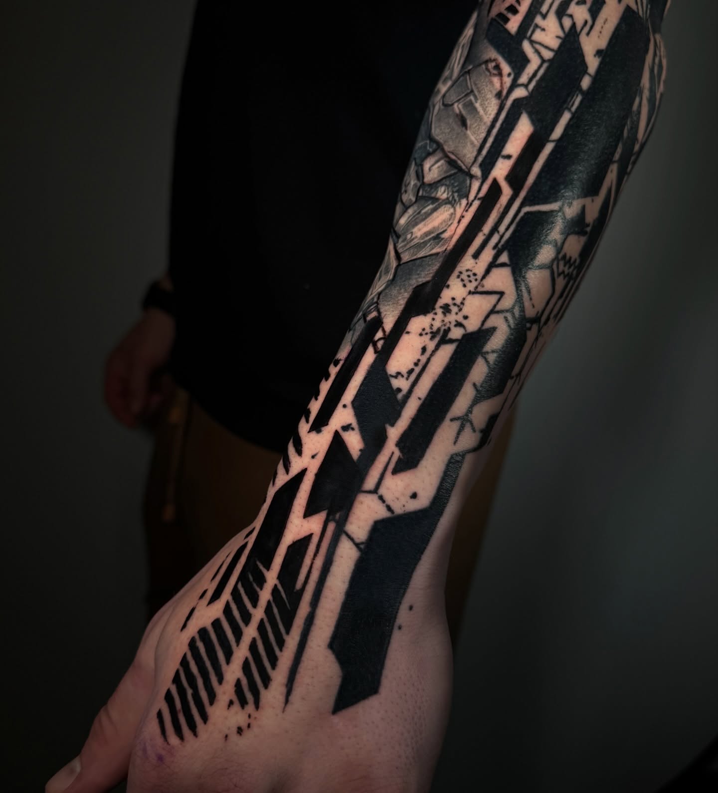 Geometric cityscape geometric tattoo on the forearm by Georgios Papadopoulos Tattoo Artist Los