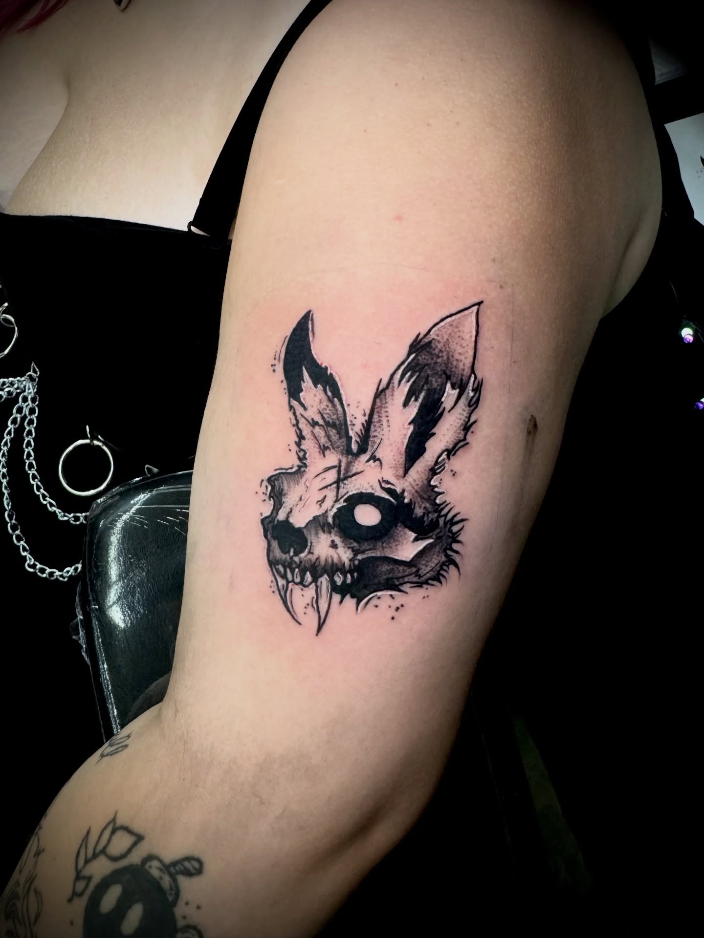 Tattoo by @blvckheart_ink — black_and_grey, dark_realism