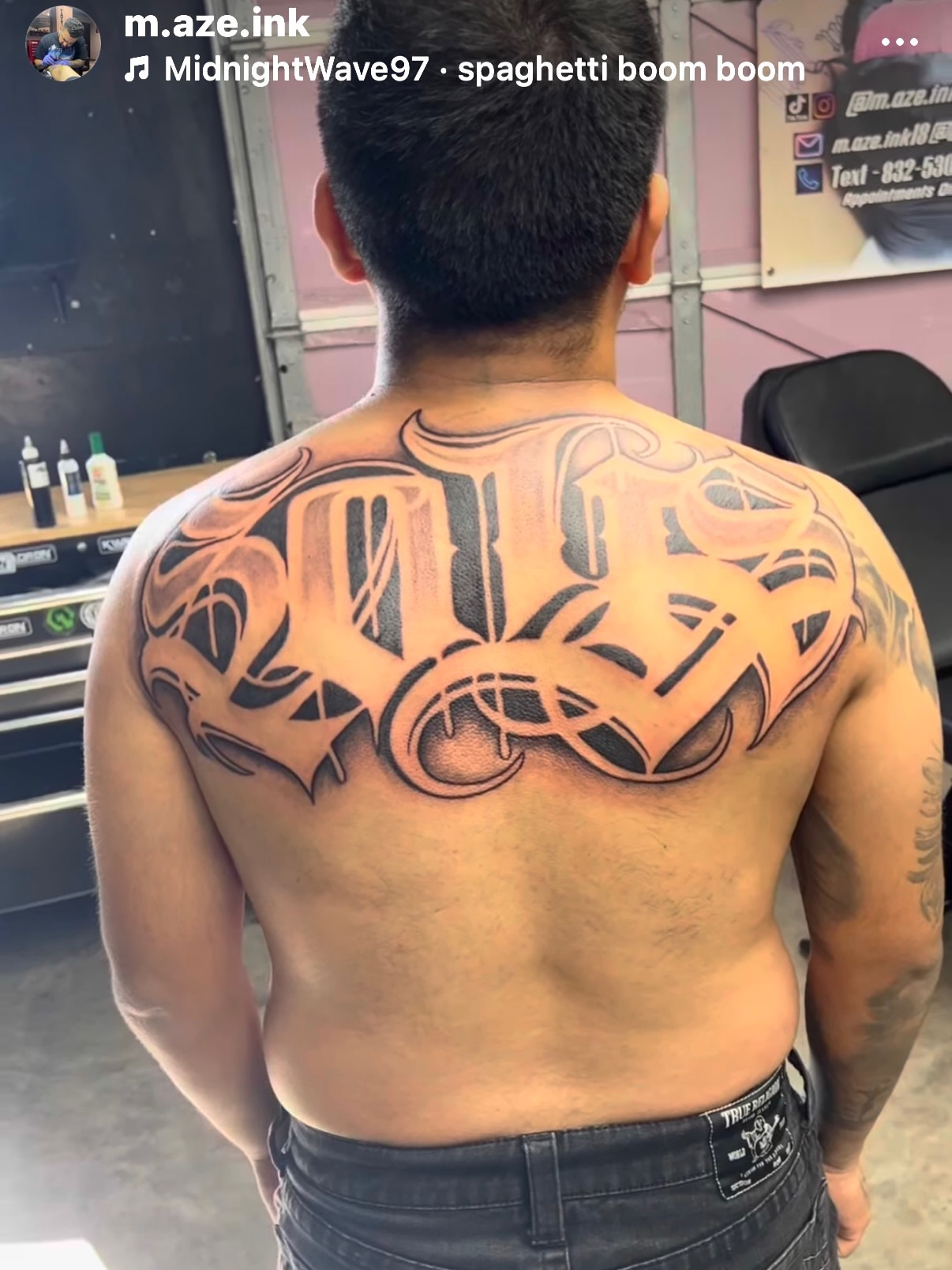 Tattoo by @forevergoldenstudios — lettering_script