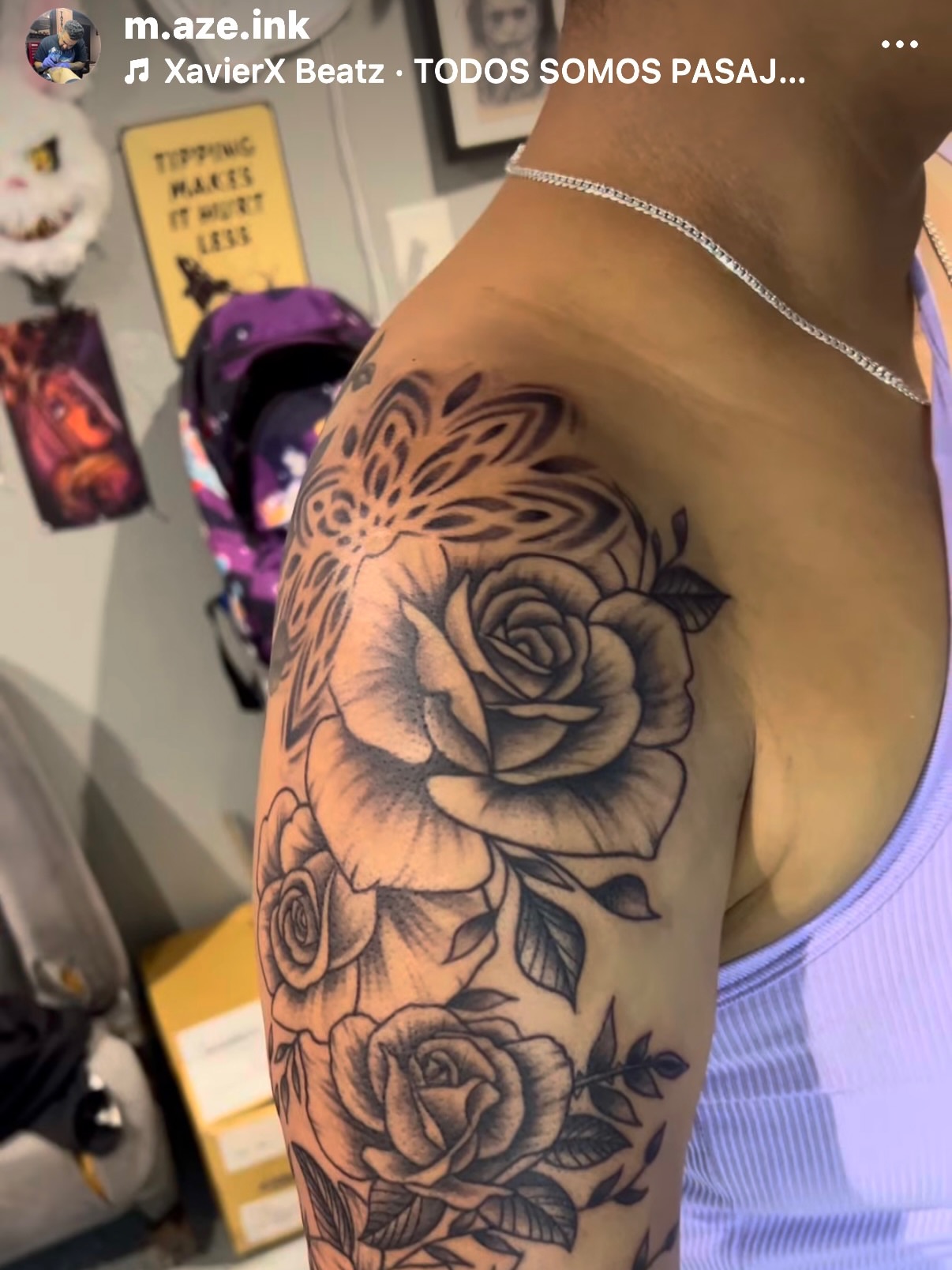 Tattoo by @forevergoldenstudios — black_and_grey