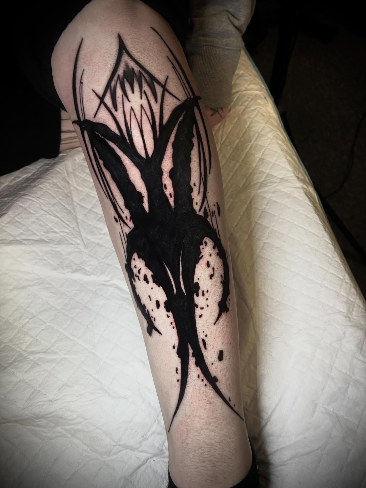 Tattoo by @marzxink — black_and_grey