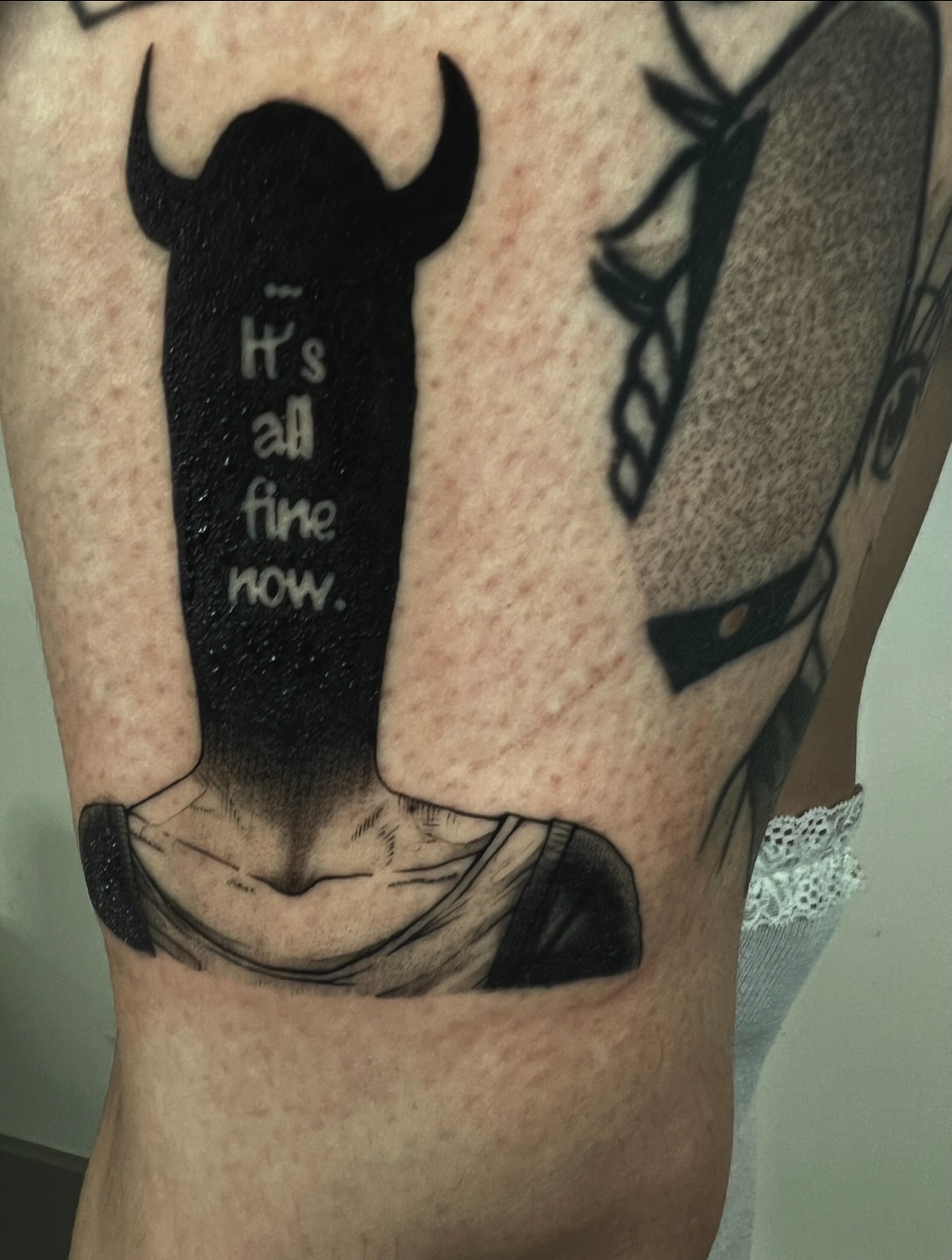 Bull silhouette black and grey tattoo on the forearm by ♡ ant ☆