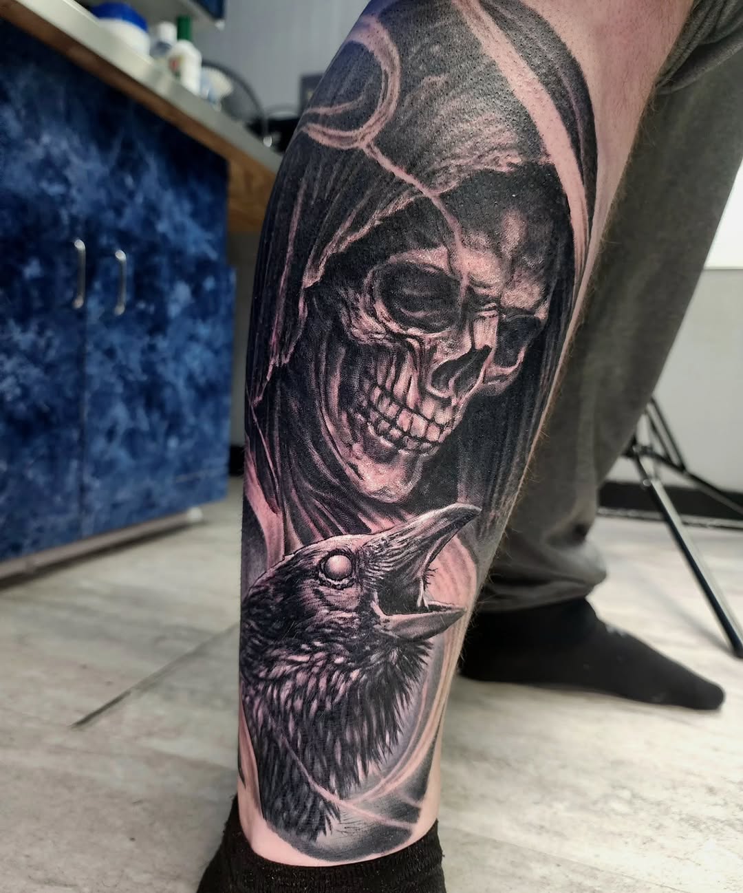 Tattoo by @zachmullinstattoos — realism, black_and_grey