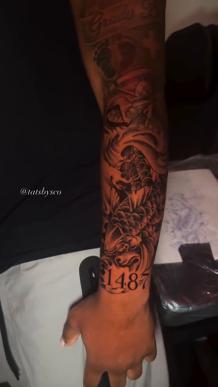 Religious imagery and skull realism tattoo by Mr. 3 for $100 ✍🏽, Atlanta, Georgia