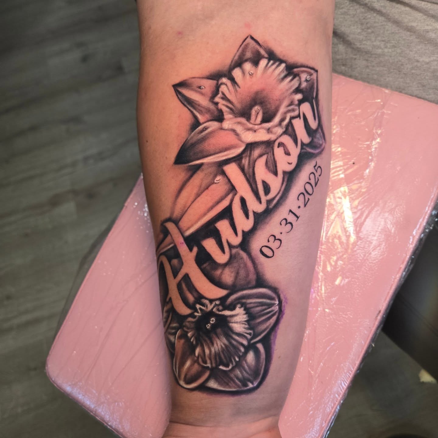Tattoo by @destiny_paints — black_and_grey