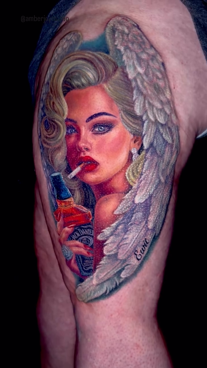Tattoo by @amberjoytattoo — realism, neo_traditional