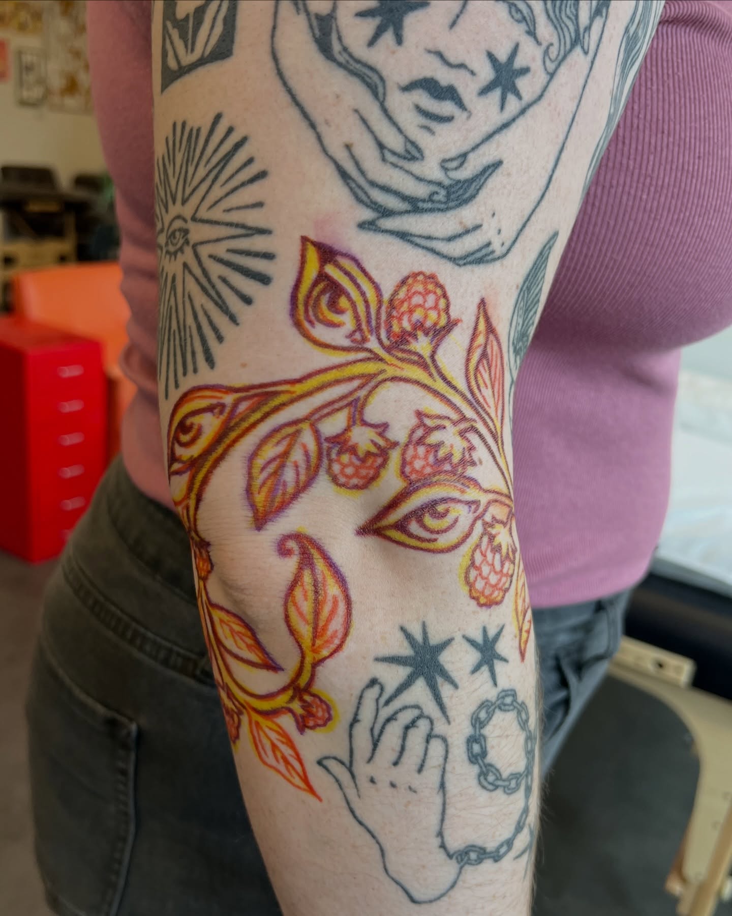 Tattoo by @rachelradiant — new_school, ornamental