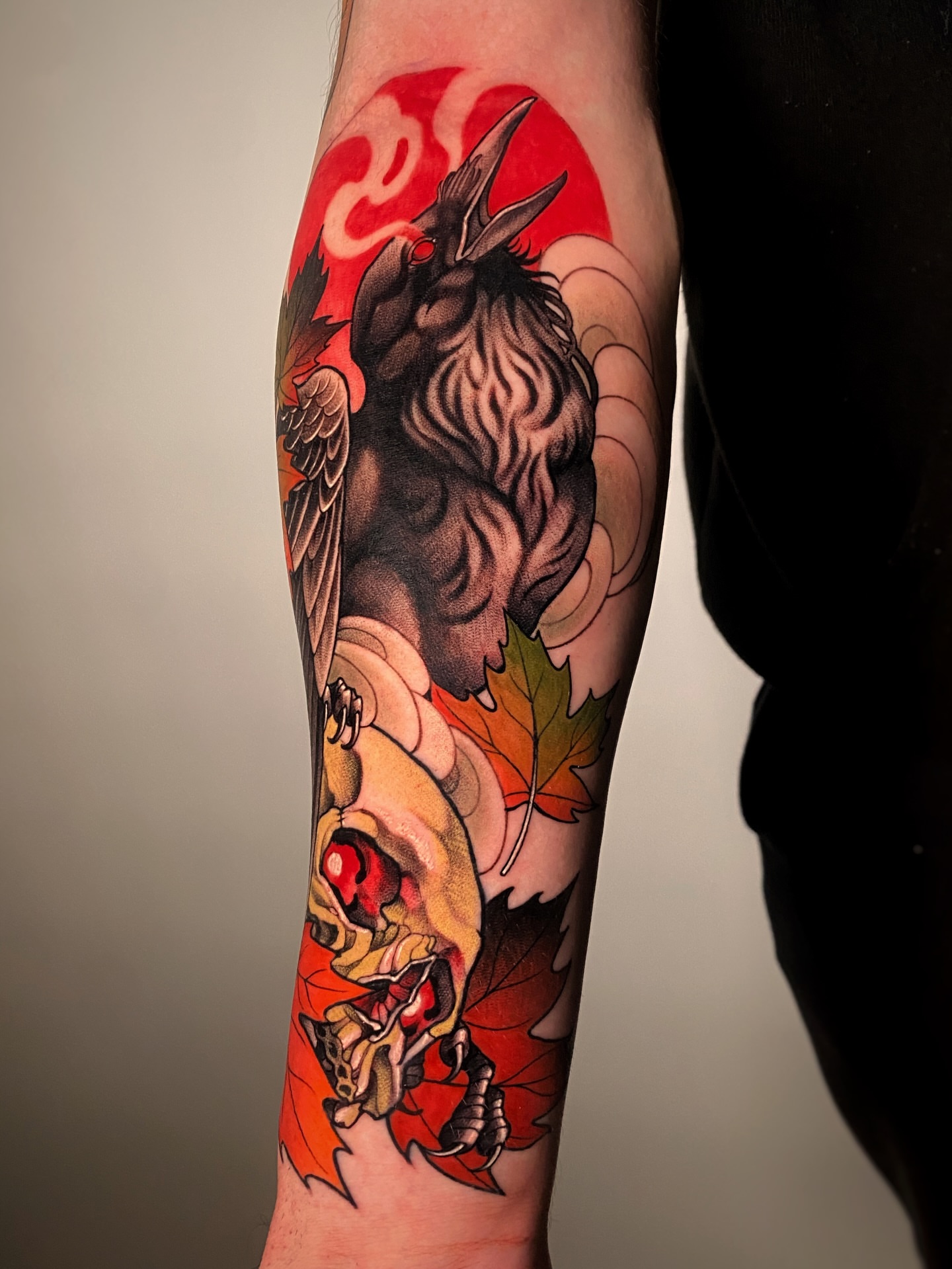 Tattoo by @august_tattooer — american_traditional, japanese_irezumi