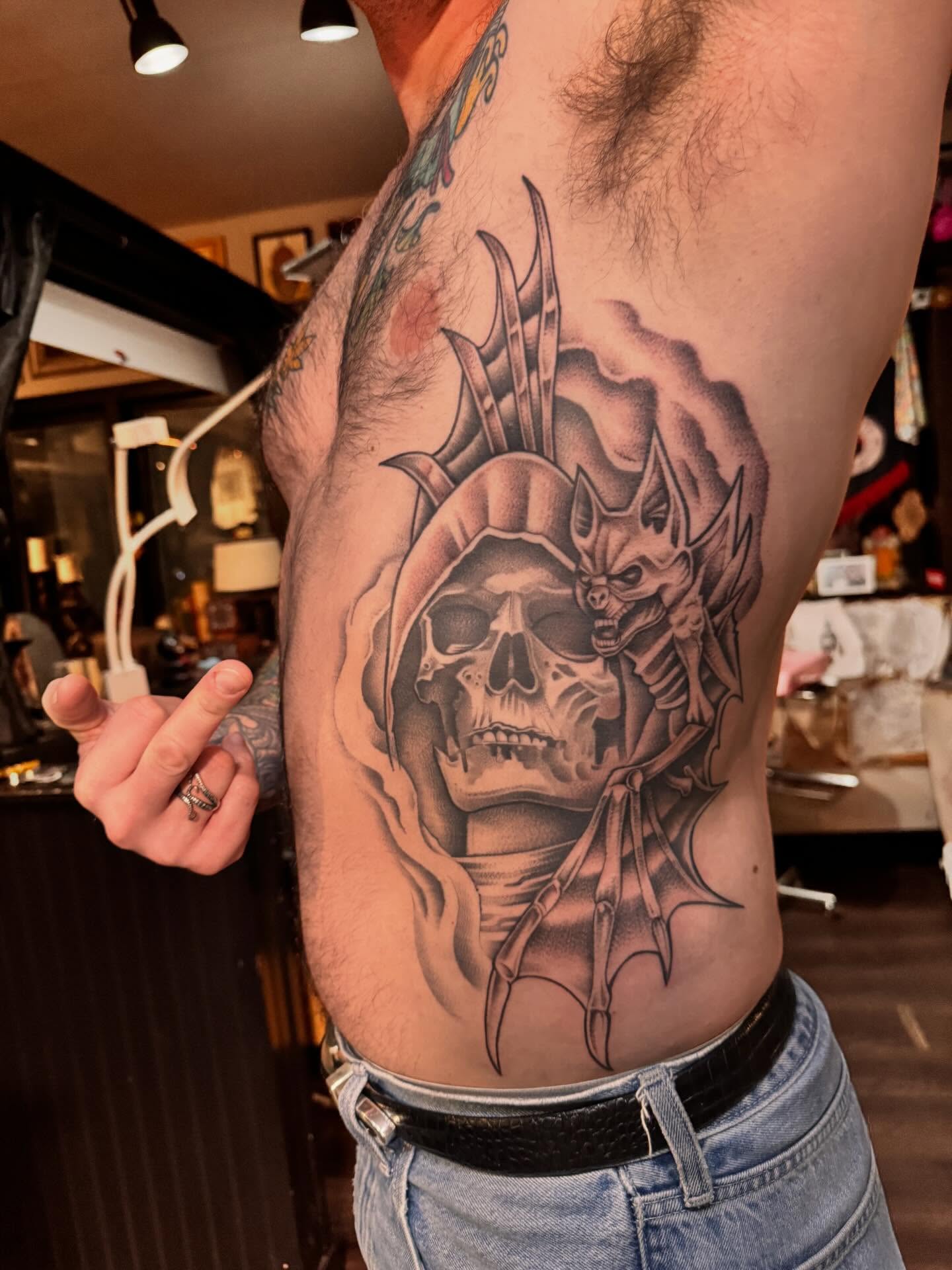 Tattoo by @plata3rl — black_and_grey, realism