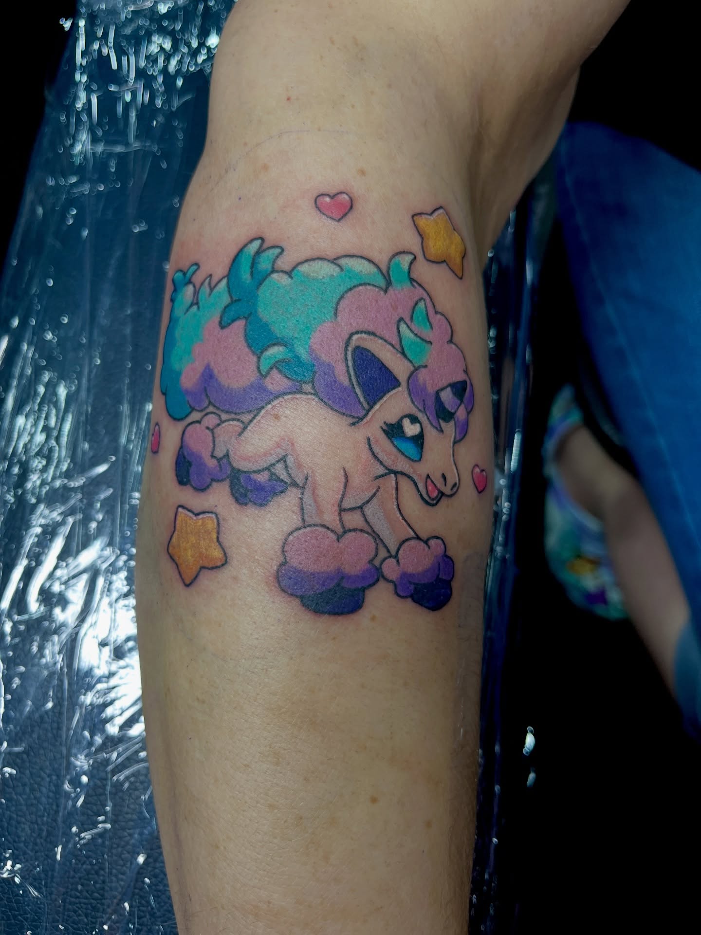 Mythical creature new school tattoo on the forearm by Cheyanne Peck