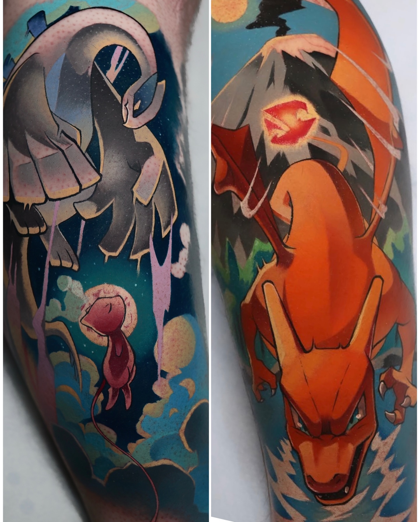 Tattoo by @beerye_tattoos — dotwork, anime