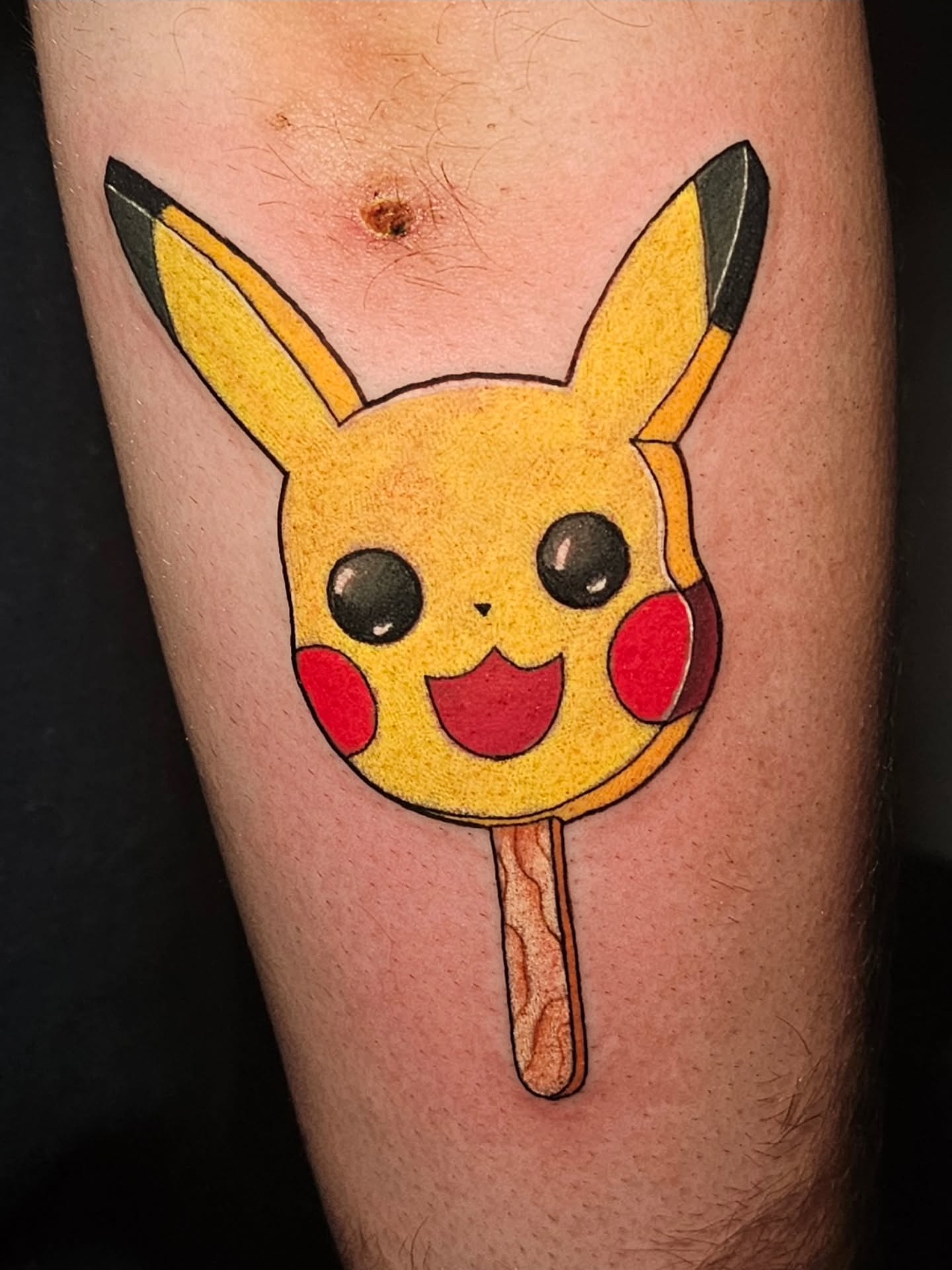 Pikachu popsicle new school tattoo on the forearm by πππ¦ππ§ππ‘π ππ¨ππππππ’π§π¨'π¬ πππππ¨π¨π¬