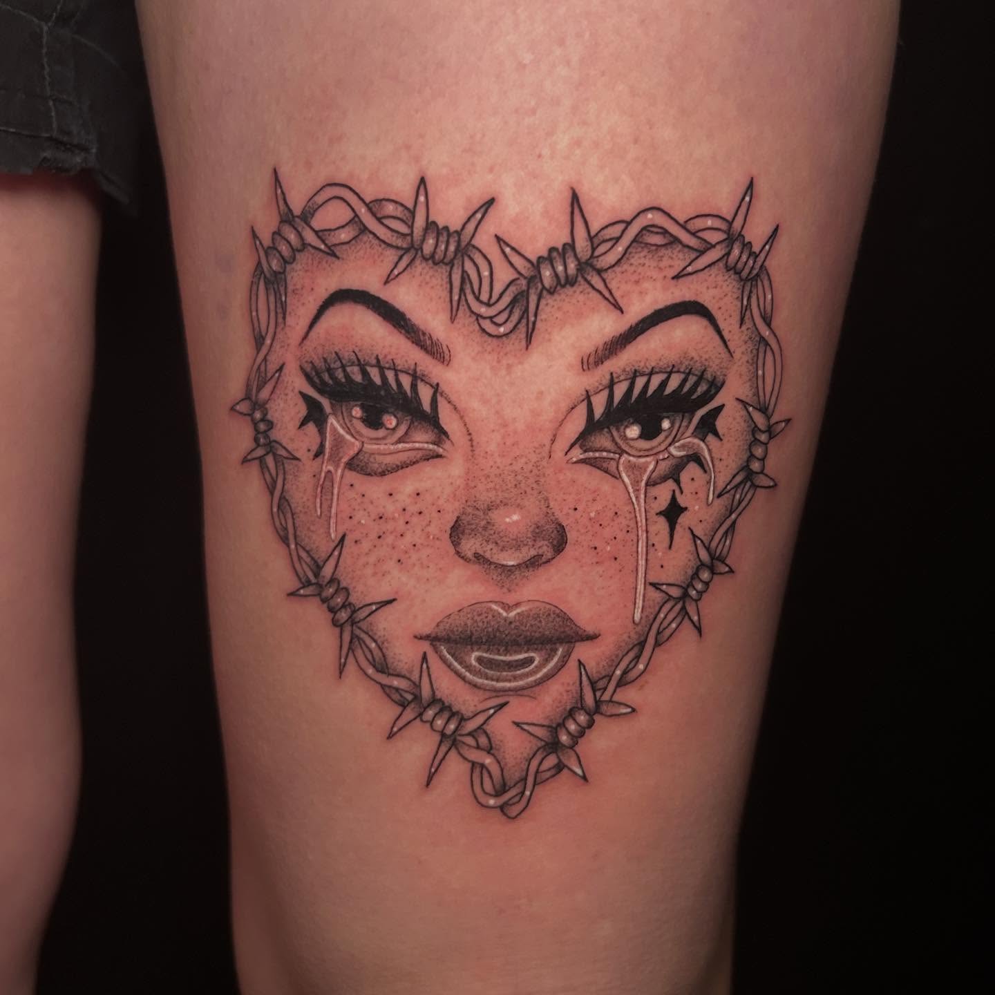 Tattoo by @kattoo_tattoo_ — dotwork, dark_realism