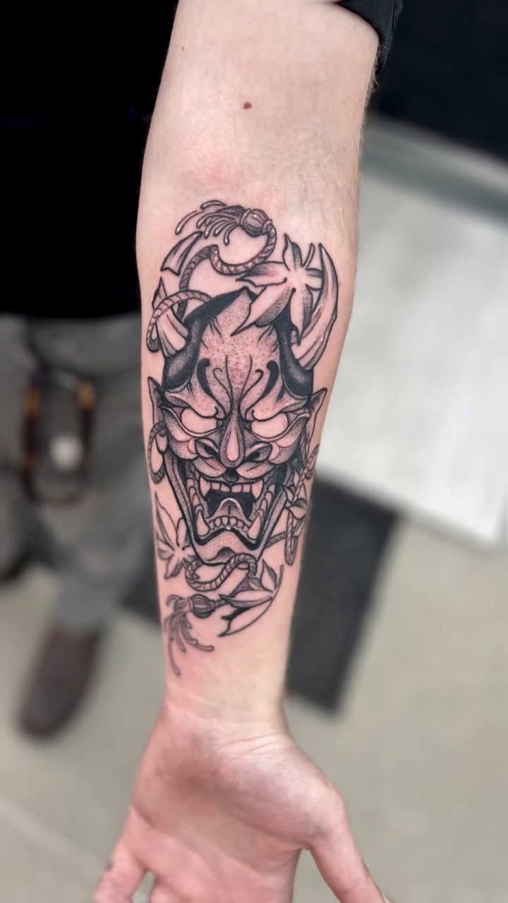 Tattoo by @andrewwatkinstattoos — japanese_irezumi, black_and_grey