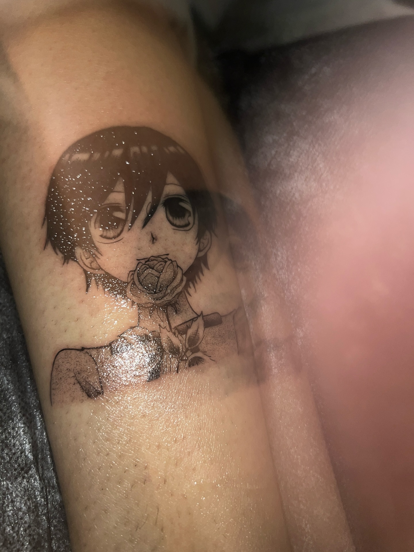 Anime character anime tattoo on the forearm by ♡ ant ☆