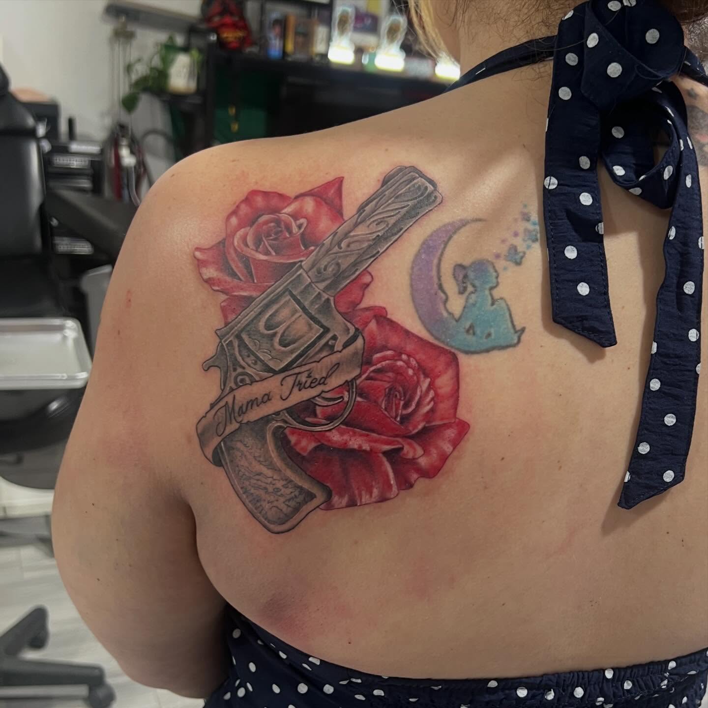Tattoo by @neotrashace — realism, dotwork