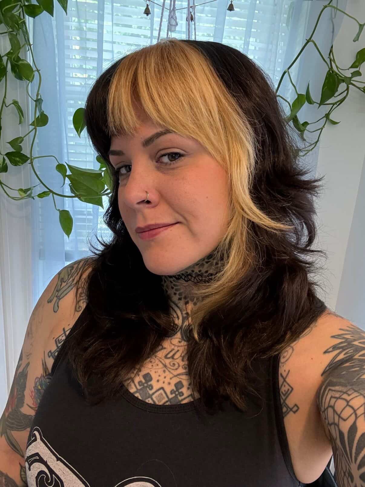 Tattoos black and grey tattoo on the neck by Liz Glitz - Philadelphia Tattoo Artist