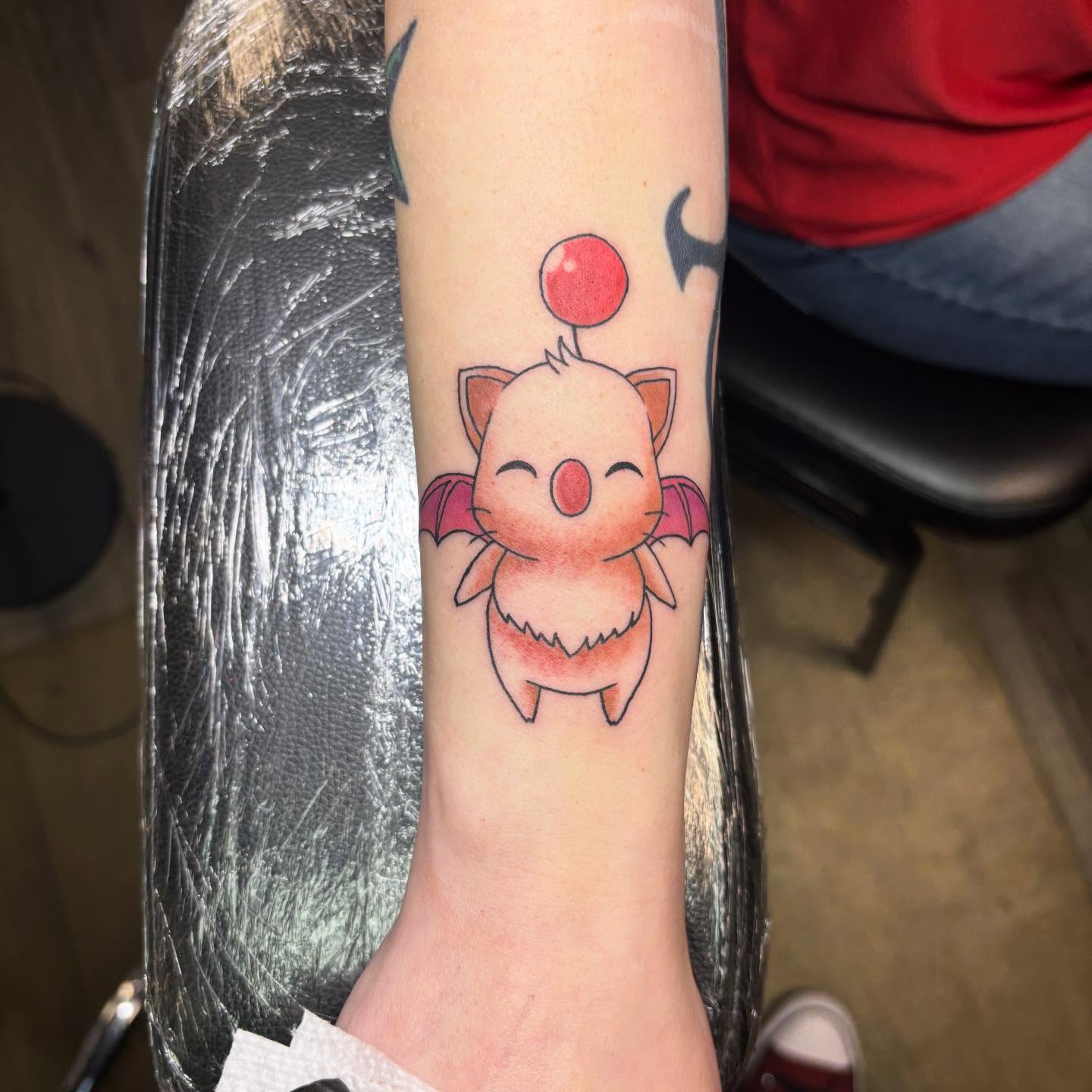 Chibi pikachu dotwork tattoo on the forearm by Columbus tattoo artist