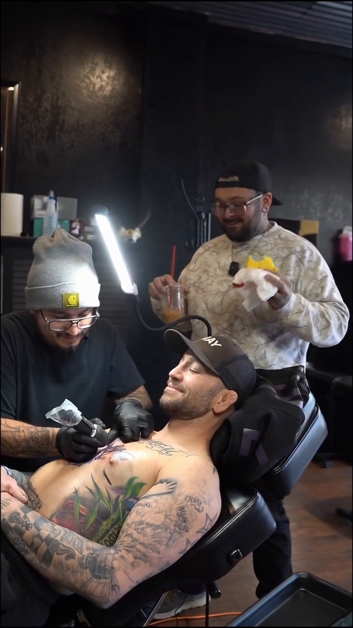 Man's face realism tattoo by Ricky Myotte