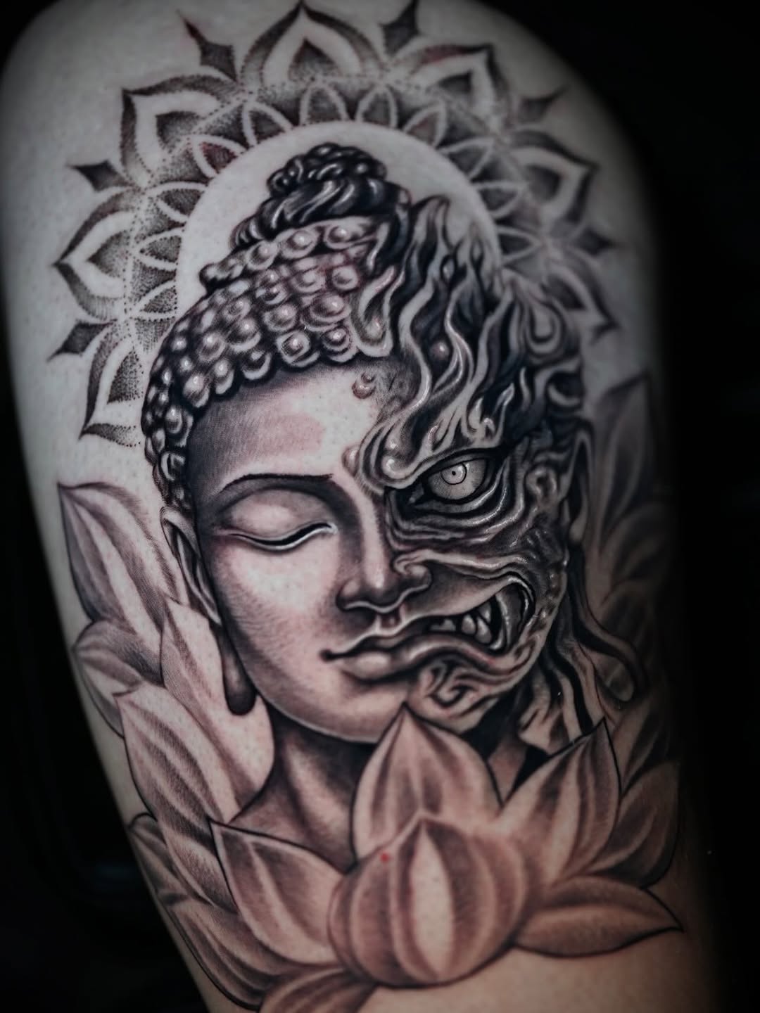 Tattoo by @tamnguyen1904 — black_and_grey, realism
