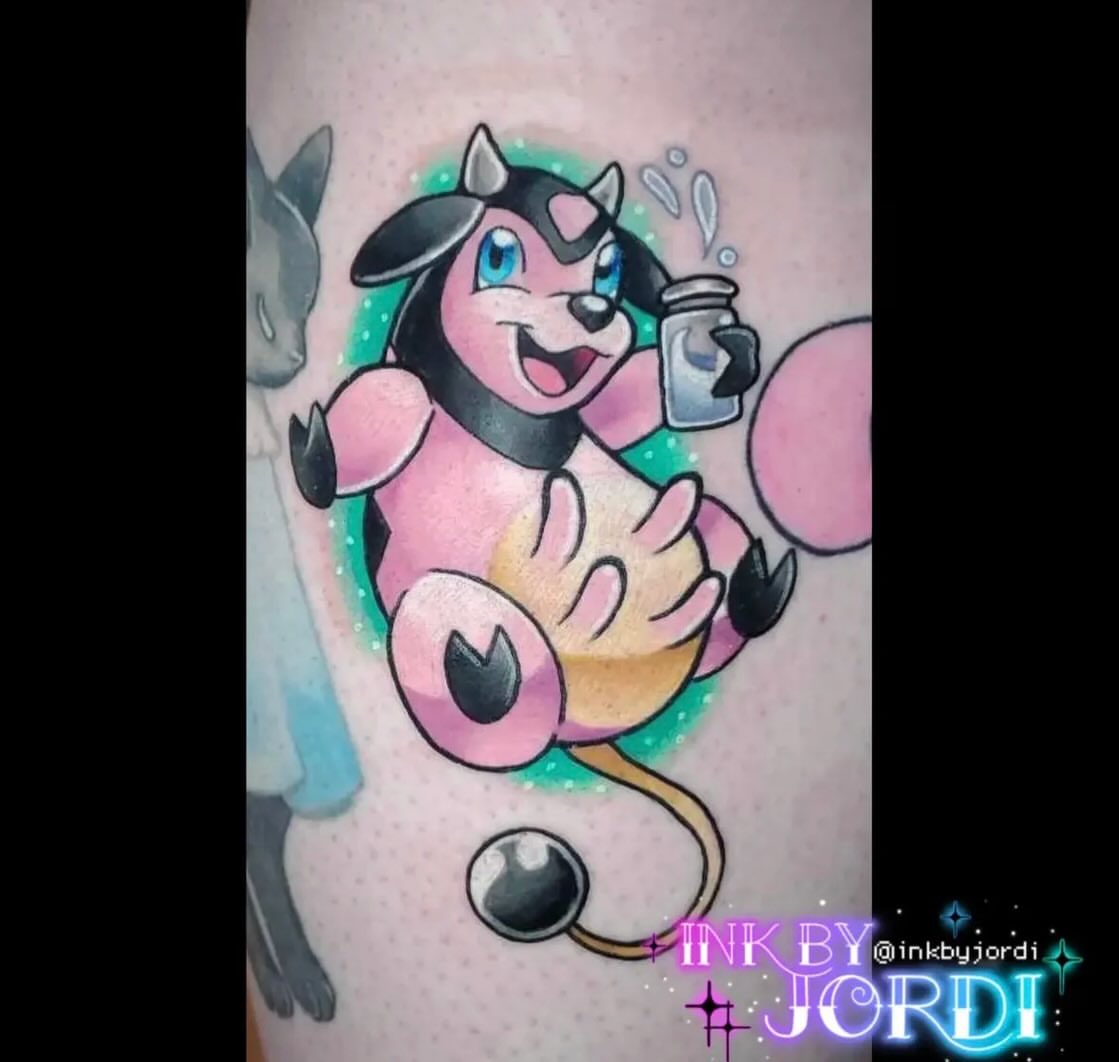 Muk new school tattoo on the forearm by Jordi ✨