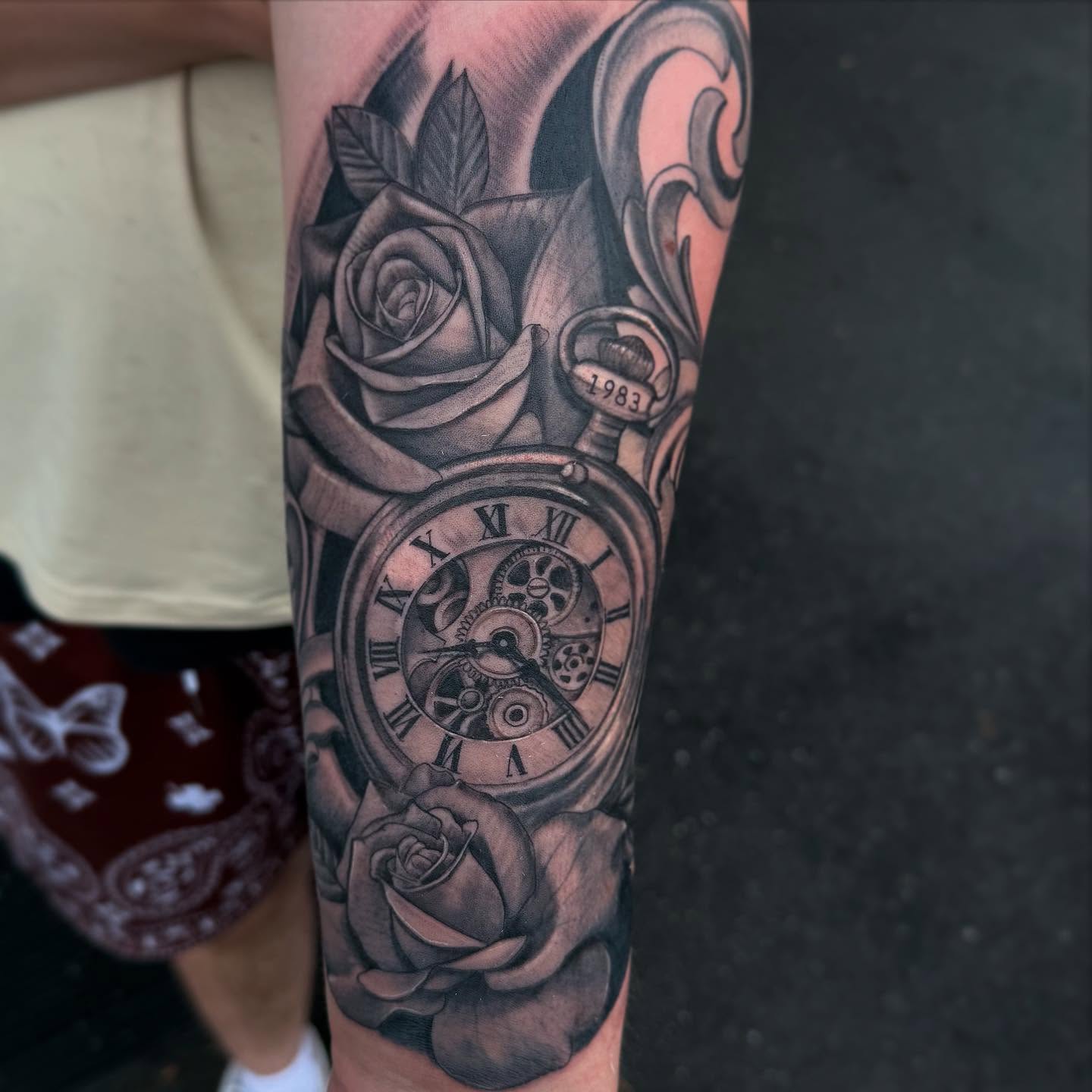 Tattoo by @justinxtattooer — black_and_grey, realism