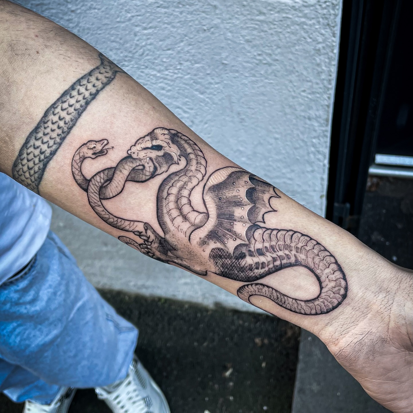 Tattoo by @sudo_tattoo — black_and_grey