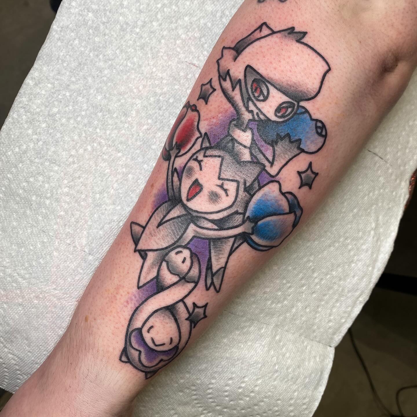 Anime characters anime tattoo on the forearm by ππππππππ