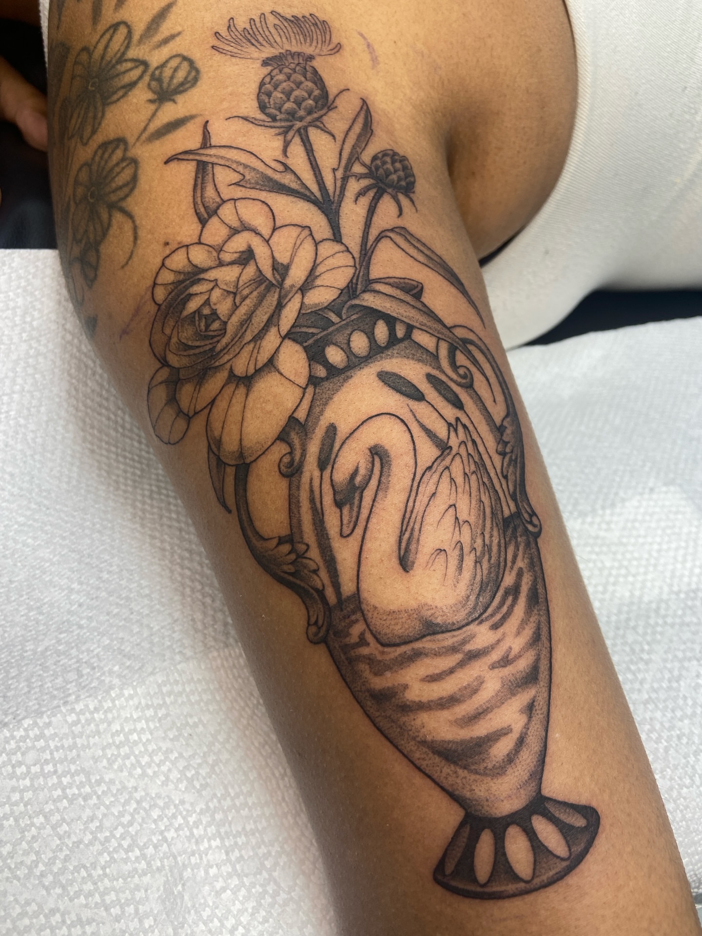 Tattoo by @blairrydell — black_and_grey, dotwork