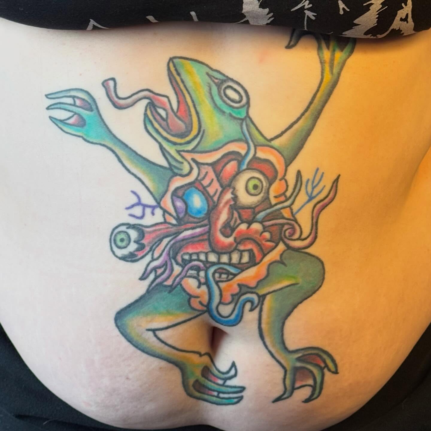 Monster new school tattoo on the torso by 🌛 𐌀𐌋𐌄𐋄𐌉𐌔 🌜