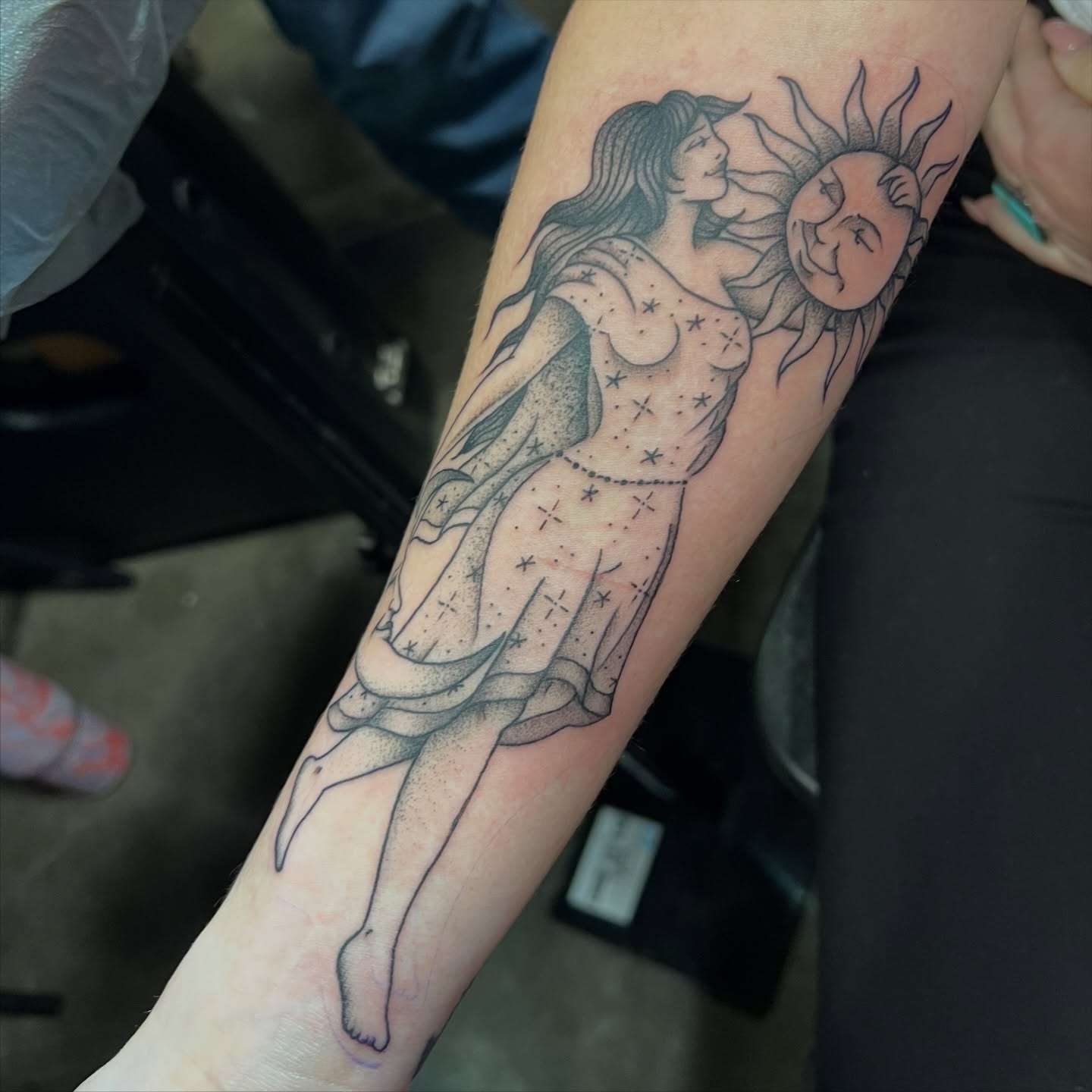 Tattoo by @taylormade_tst — dotwork, black_and_grey