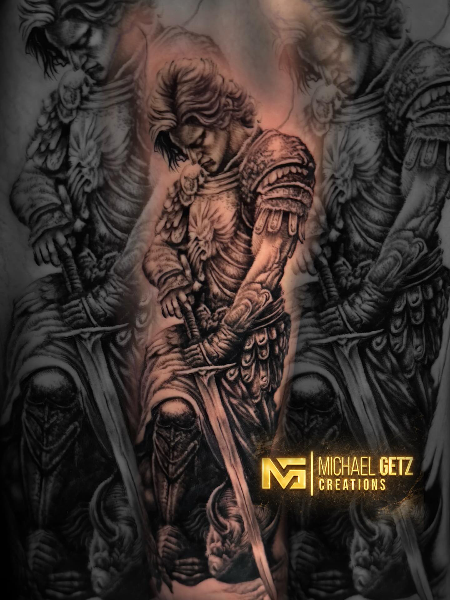 Tattoo by @michaelgetzcreations — black_and_grey, realism