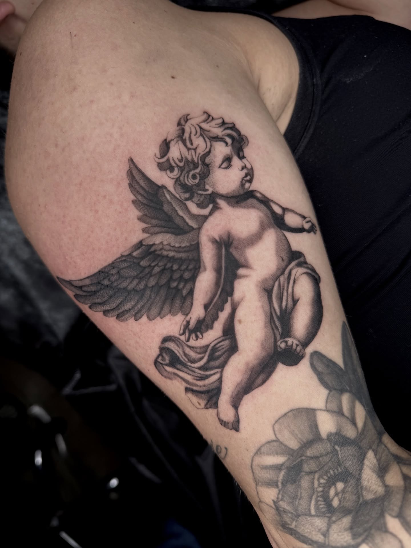 Tattoo by @joe_webbytattoos — black_and_grey