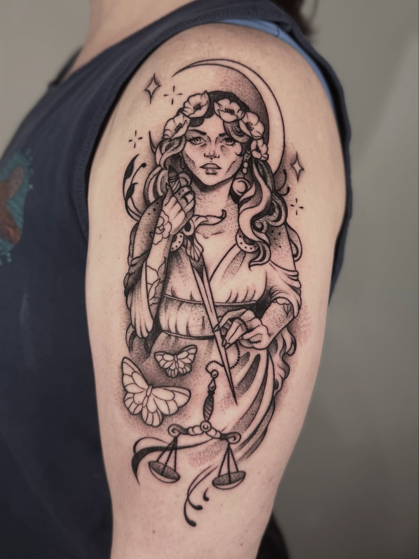 Tattoo by @allyghastly — black_and_grey, realism