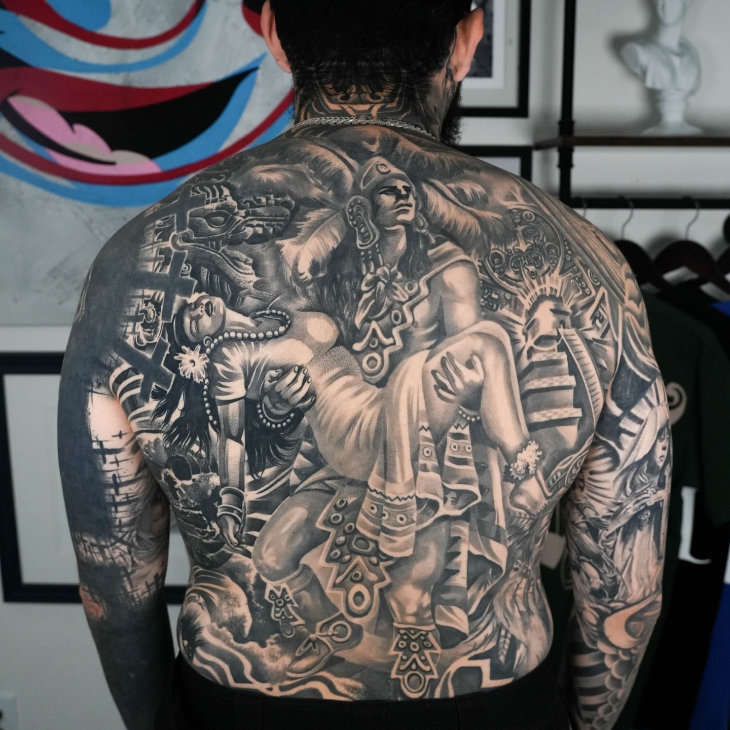 Ancient warrior realism tattoo on the back by Bigtoons21
