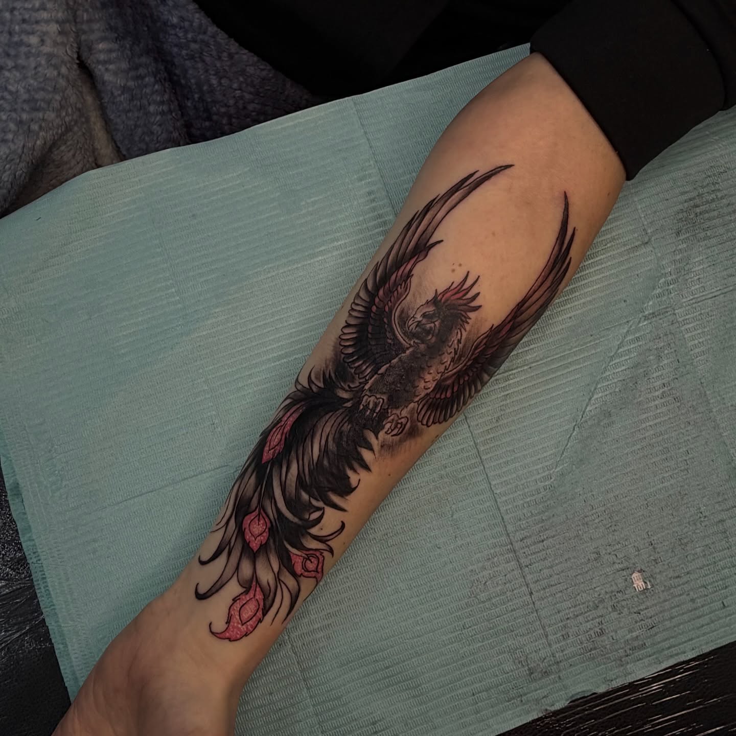 Eagle American traditional tattoo on the forearm by Nina Nichole
