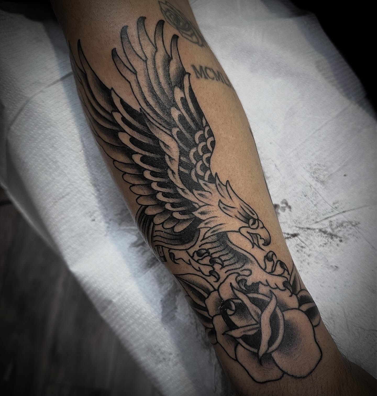 Tattoo by @longcatmatt — american_traditional, black_and_grey