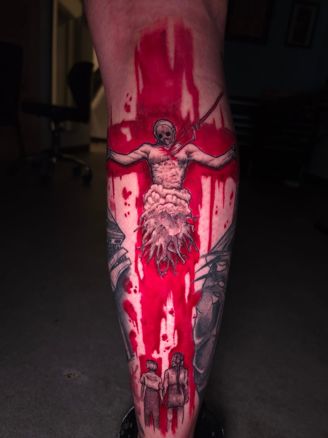 Tattoo by @devanv_tattoos — dark_realism, trash_polka