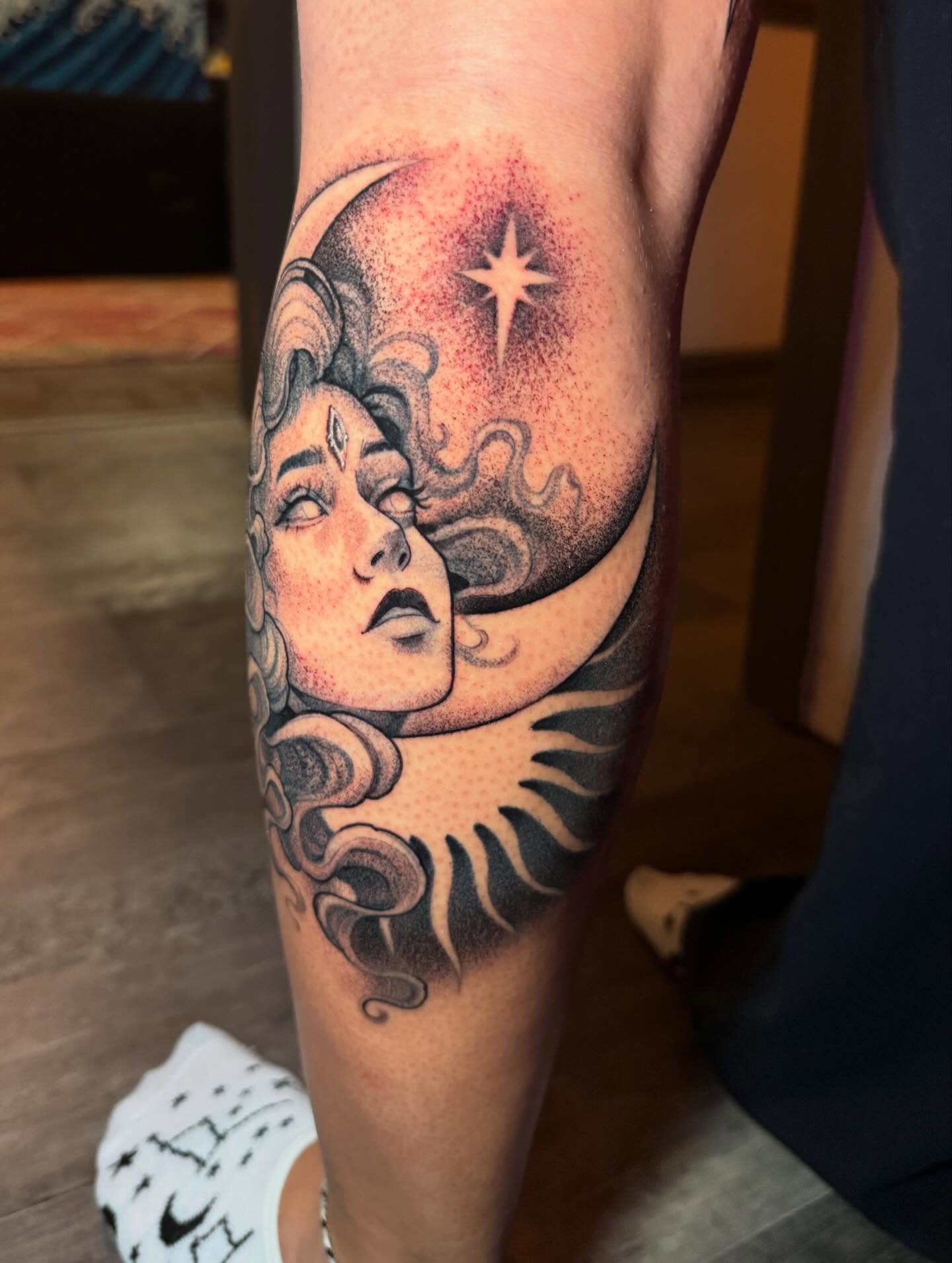 Tattoo by @silkytattoos — dotwork, realism