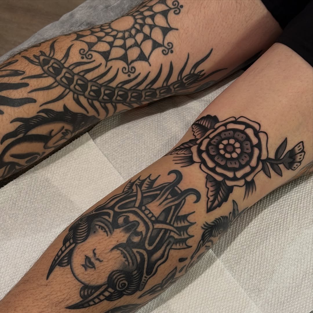 Tattoo by @erintat2 โ american_traditional, black_and_grey