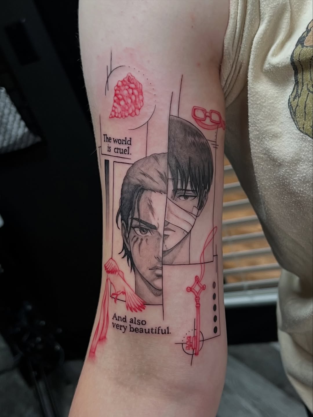 Tattoo by @tatman_cris โ anime, fine_line
