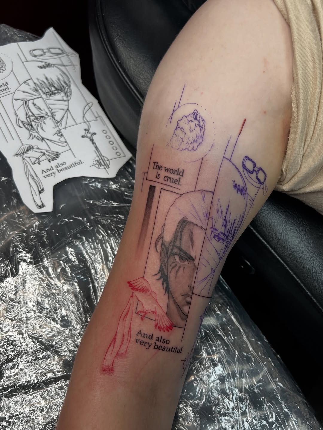 Tattoo by @tatman_cris โ anime, lettering_script