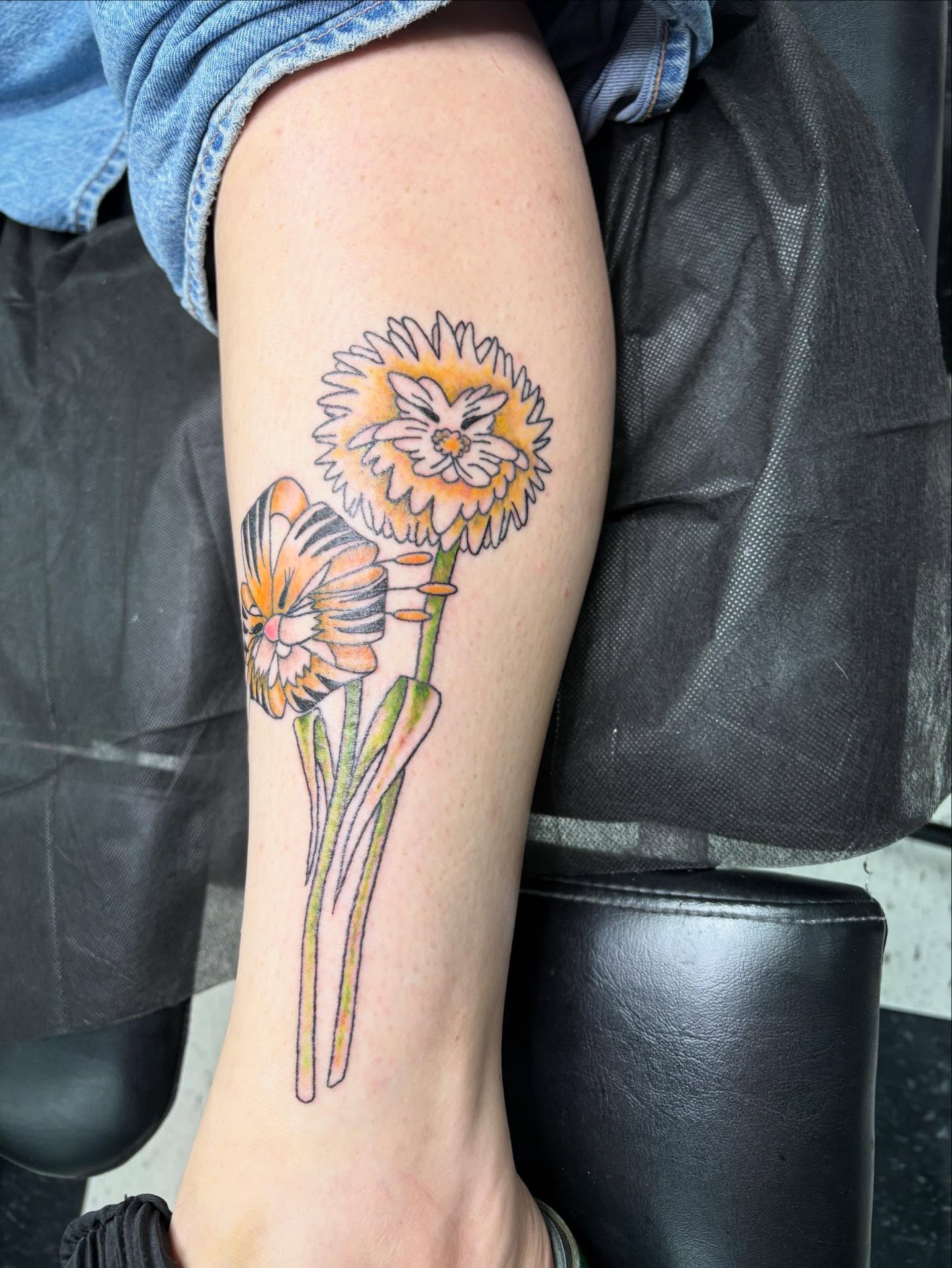 Flowers dotwork tattoo on the forearm by Joe ⋆₊⋆☢︎⁺₊⚠︎₊⋆