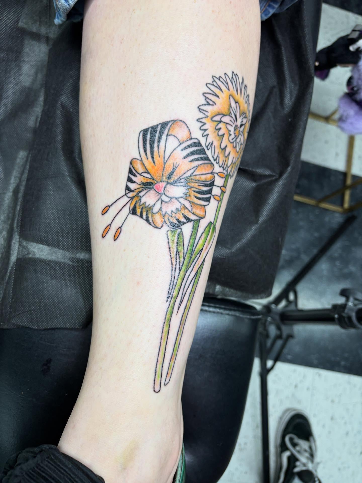 Tiger lily watercolor tattoo on the forearm by Joe ⋆₊⋆☢︎⁺₊⚠︎₊⋆