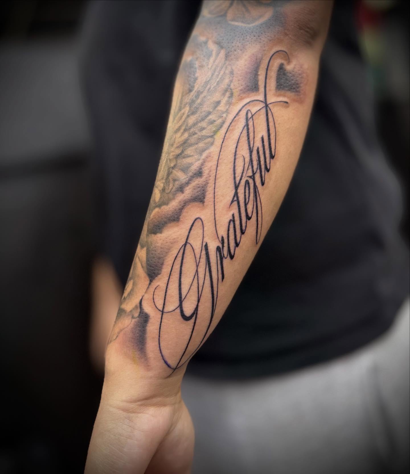 Tattoo by @inkbychuy — lettering_script