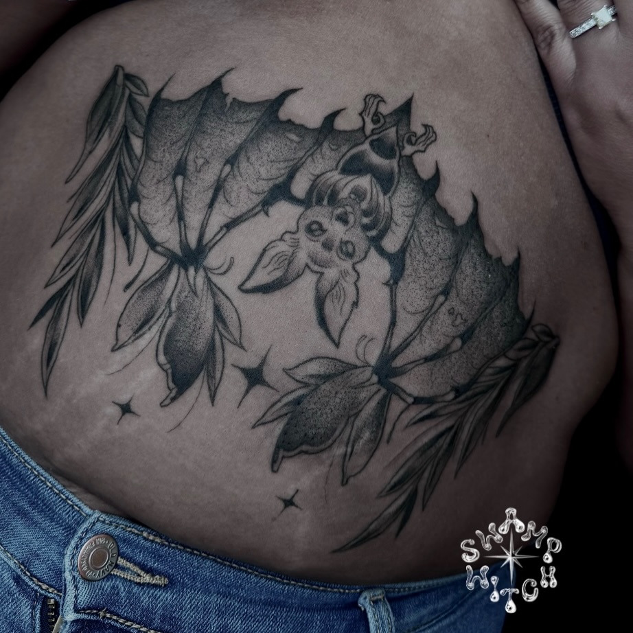 Tattoo by @swamp.witch.tattoos โ black_and_grey, realism
